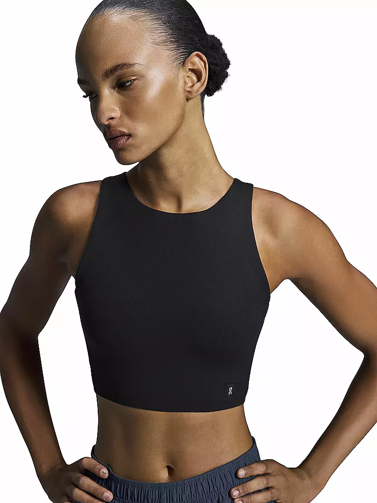 ON | Damen Laufshirt Core 2in1 Crop | Nero