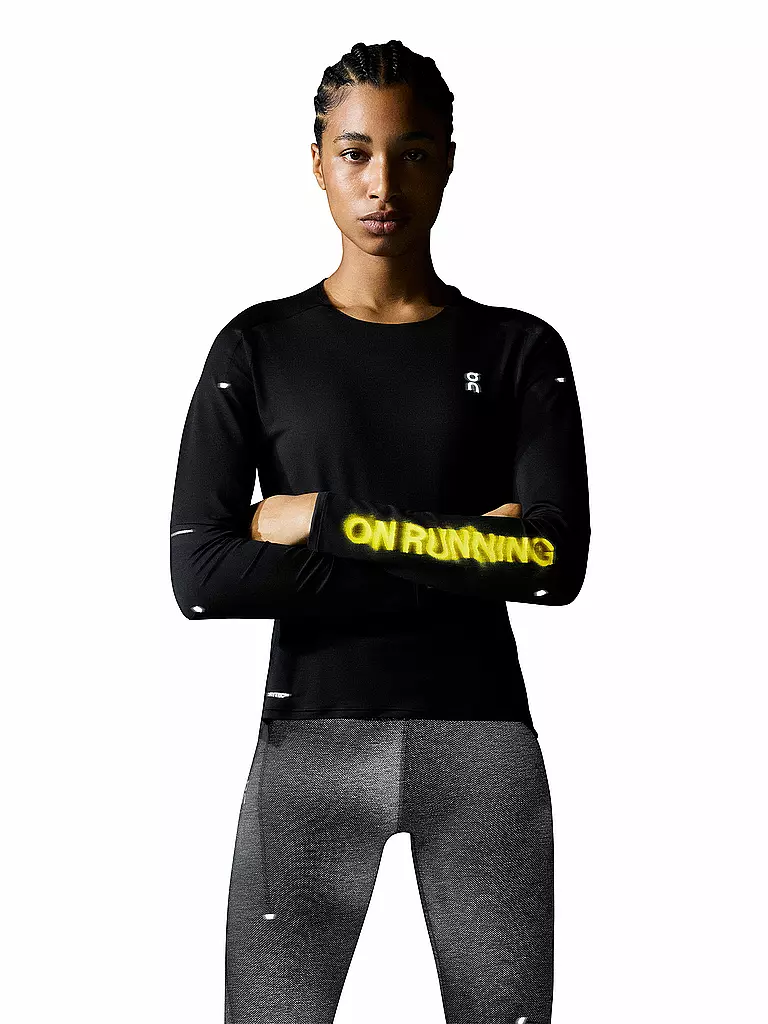 ON | Damen Laufshirt Performance Long-T Lumos  | Nero