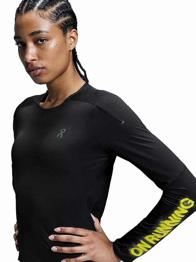 ON | Damen Laufshirt Performance Long-T Lumos  | Nero