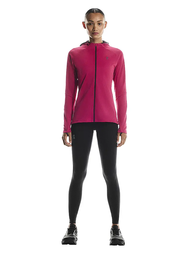 ON | Giacca da running da donna Climate con cappuccio | Rosso scuro