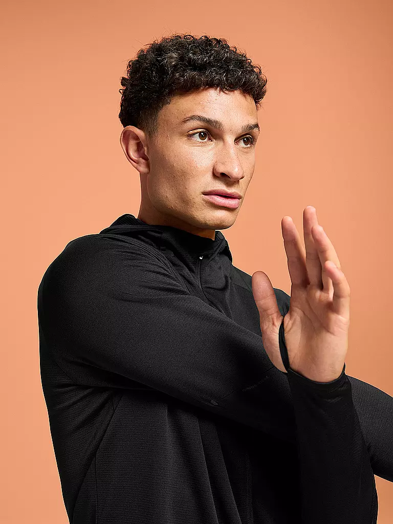 ON | Herren Laufjacke Climate Zip Hoodie | Nero