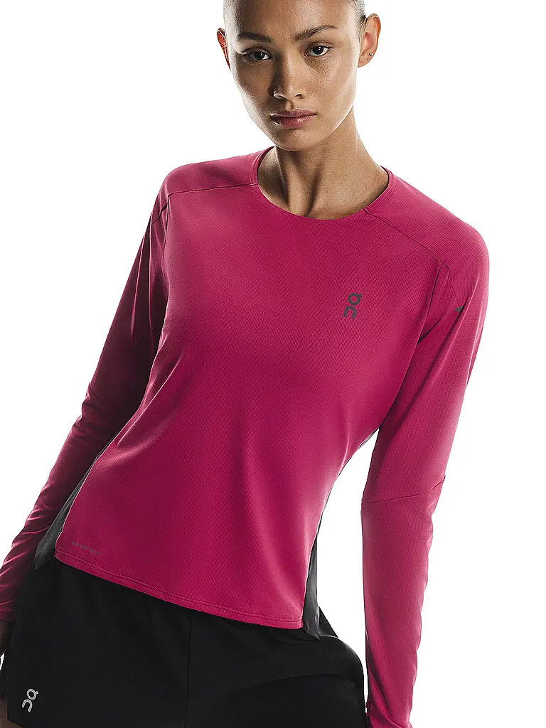 ON | Maglietta da running da donna Performance Long-T | Rosso scuro