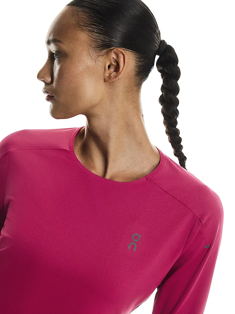 ON | Maglietta da running da donna Performance Long-T | Rosso scuro