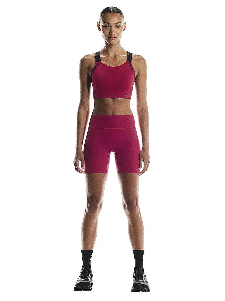 ON | Pantaloncini da running Performance da donna | Rosso scuro