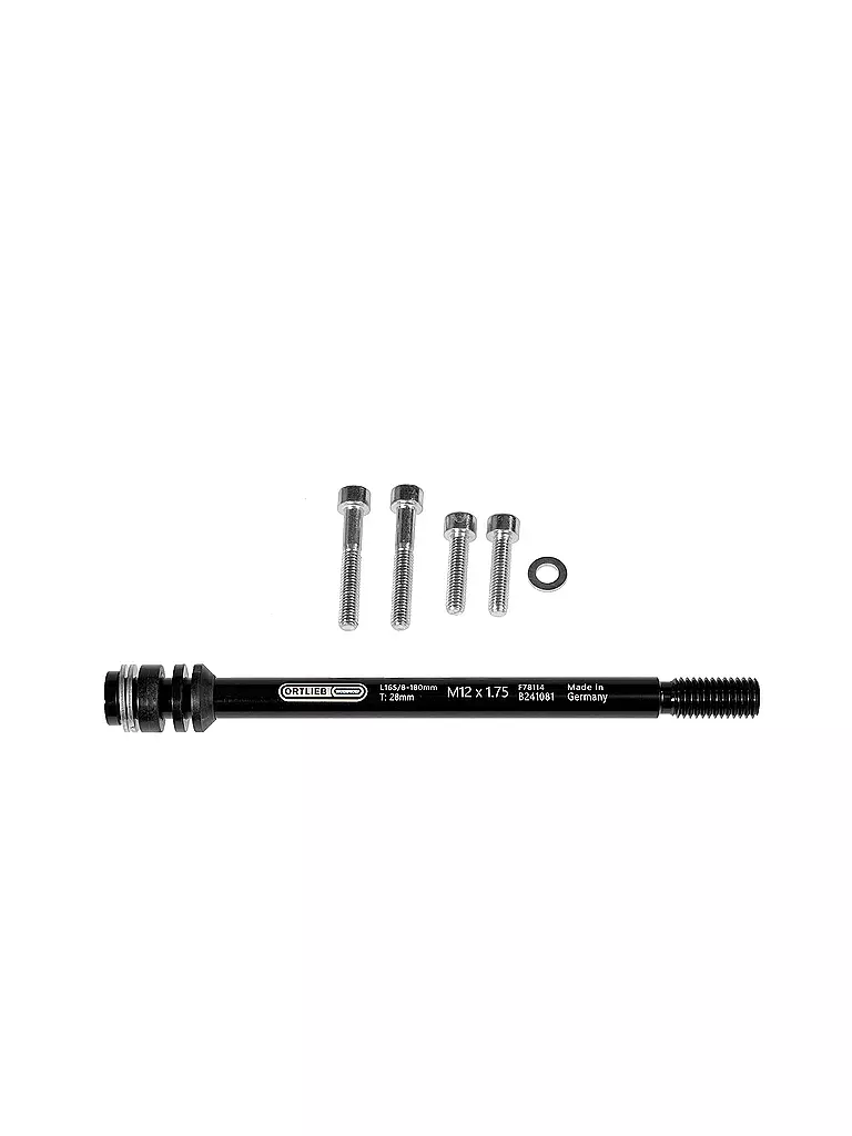 ORTLIEB | Adattatore per perno passante Thru Axle M6 | Nero