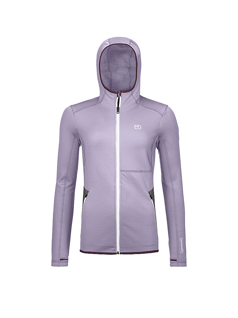 Felpa con cappuccio in pile da donna lilla M