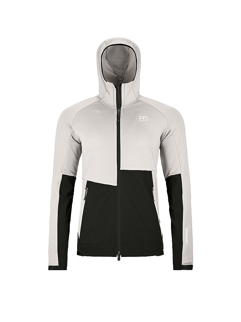 Giacca in pile da donna Rib Hoodie crema L