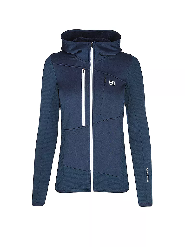 ORTOVOX | Damen Fleecejacke Fleece Grid Hoodie | Blu scuro