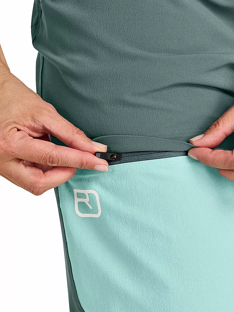 ORTOVOX | Damen Softshell Wanderhose Brenta | Petrolio