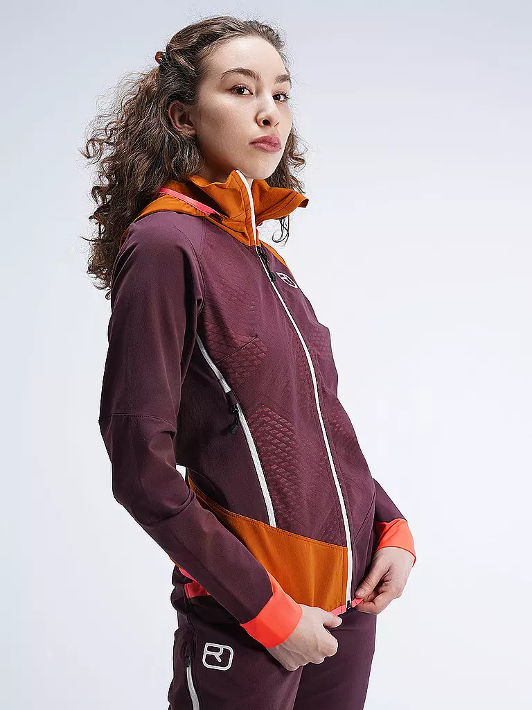 ORTOVOX | Damen Softshelljacke Col Becchei Hoodie | Rosso scuro