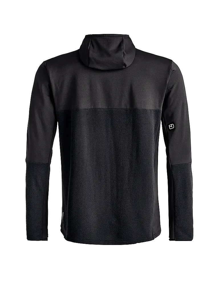 ORTOVOX | Felpa tecnica da uomo con cappuccio in pile a coste | Nero