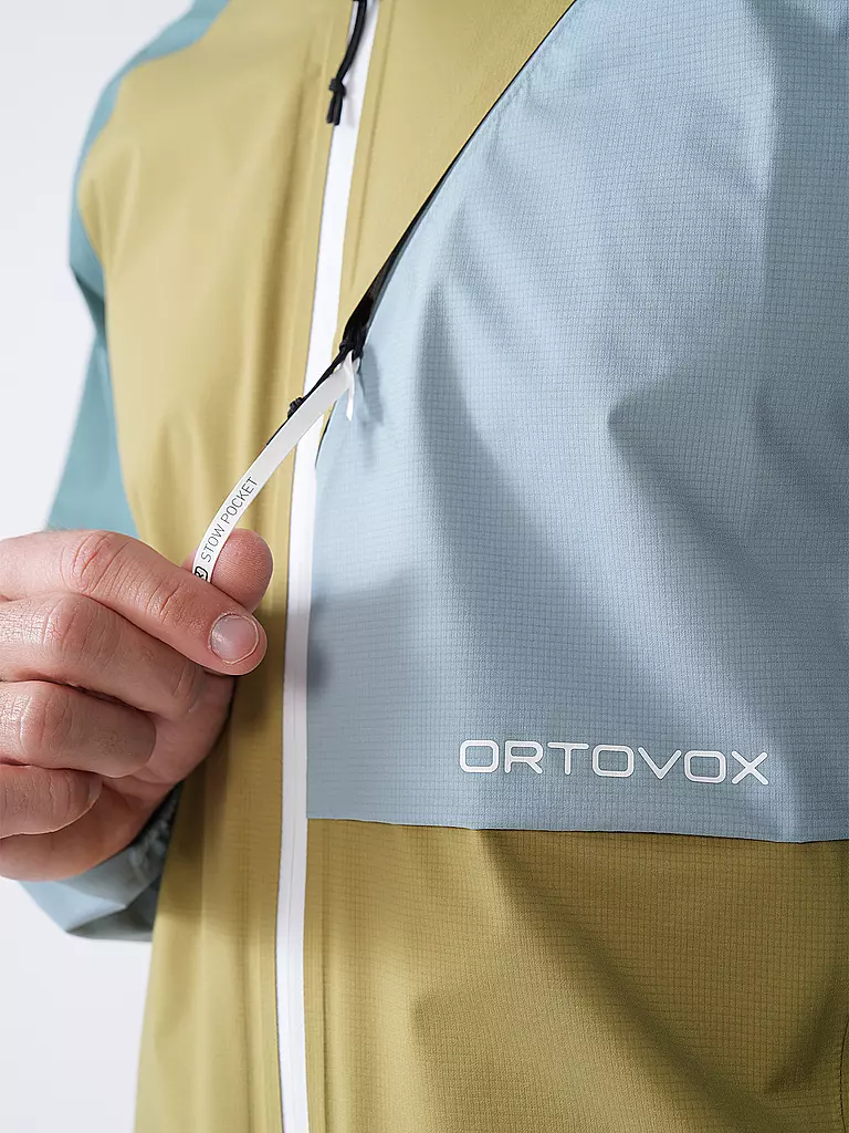 ORTOVOX | Giacca da uomo da scialpinismo Piz Selva 2.5L con cappuccio | Senape