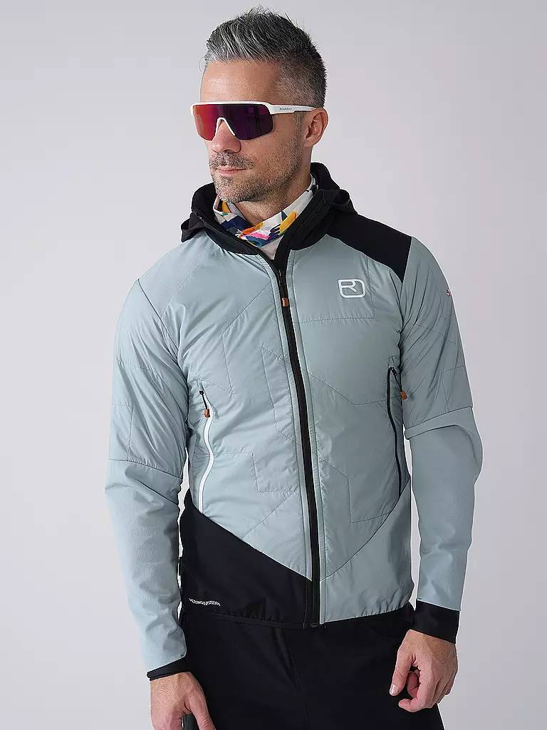 ORTOVOX | Giacca ibrida da uomo Col Becchei con cappuccio | Blu chiaro