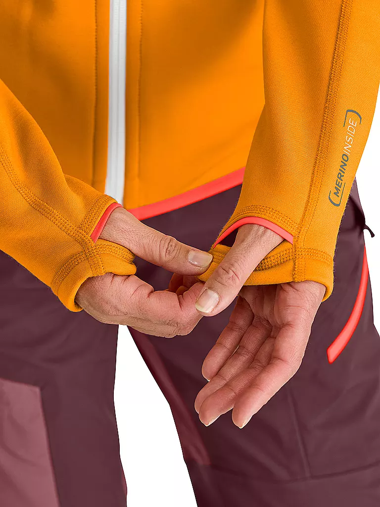 ORTOVOX | Giacca in pile con cappuccio da donna | Arancione