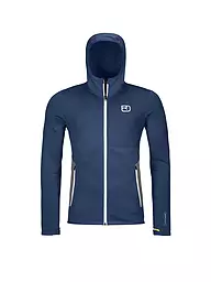 ORTOVOX | Giacca in pile con cappuccio da uomo | Blu scuro