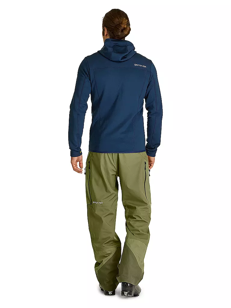 ORTOVOX | Giacca in pile con cappuccio da uomo | Blu scuro