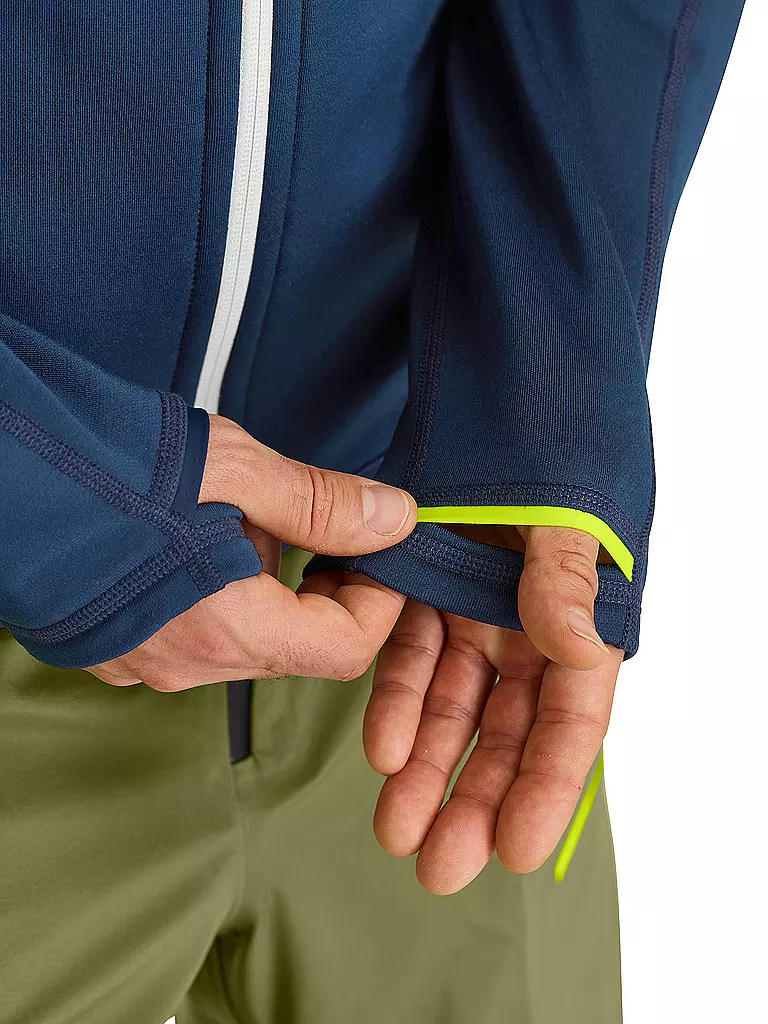 ORTOVOX | Giacca in pile con cappuccio da uomo | Blu scuro