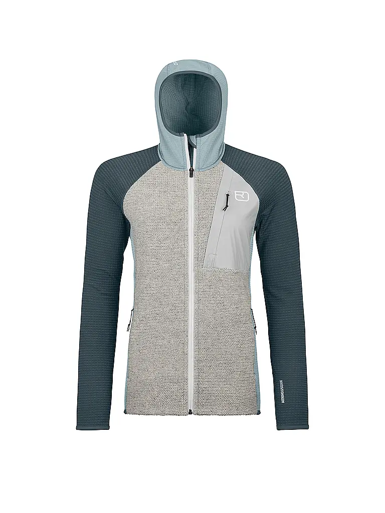 ORTOVOX | Giacca in pile da donna Classic Knit con cappuccio | Petrolio