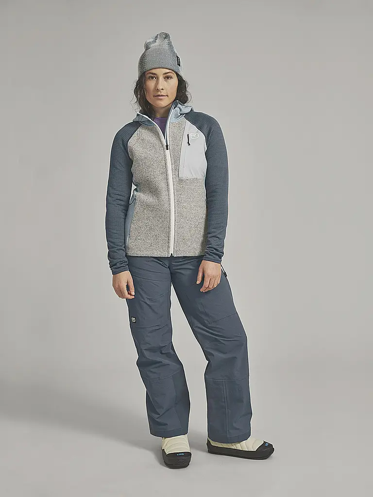 ORTOVOX | Giacca in pile da donna Classic Knit con cappuccio | Petrolio