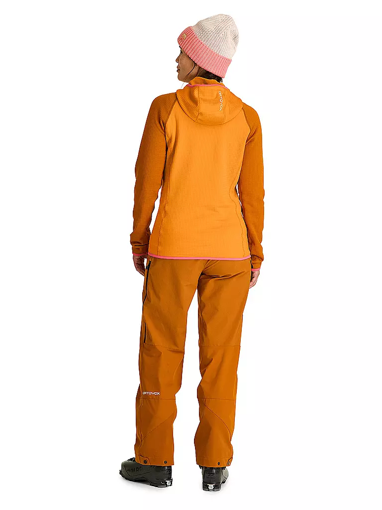 ORTOVOX | Giacca in pile da donna Classic Knit con cappuccio | Arancione