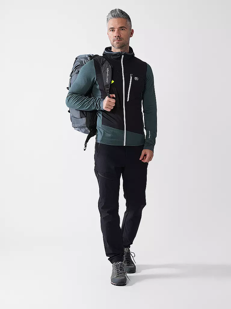 ORTOVOX | Giacca in pile da uomo Grid Hoodie | Petrolio
