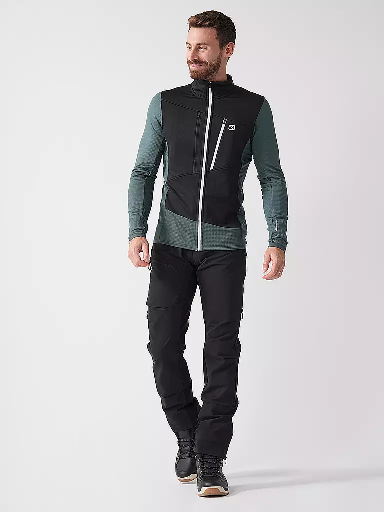 ORTOVOX | Giacca in pile da uomo Grid Hoodie | Petrolio