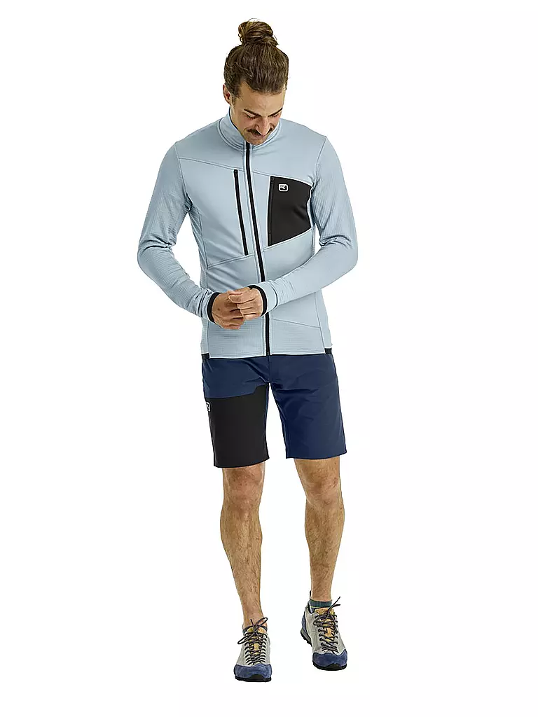 ORTOVOX | Giacca in pile da uomo Grid | Blu chiaro