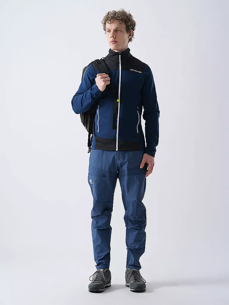 ORTOVOX | Giacca in pile leggera da uomo | Blu scuro