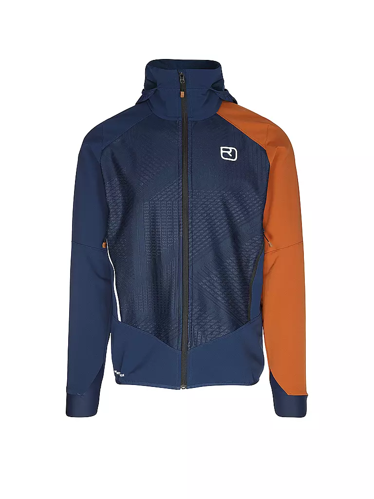 ORTOVOX | Giacca softshell da uomo per escursioni Col Becchei con cappuccio | Blu scuro