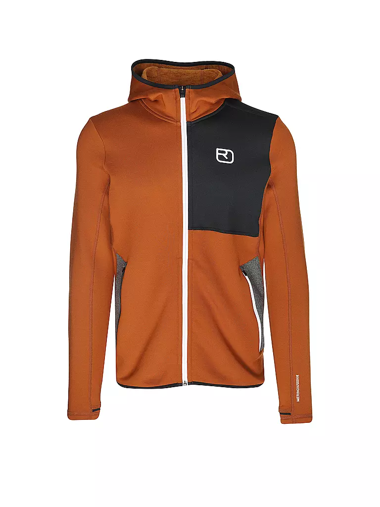 ORTOVOX | Herren Fleecejacke Hoodie | Marrone