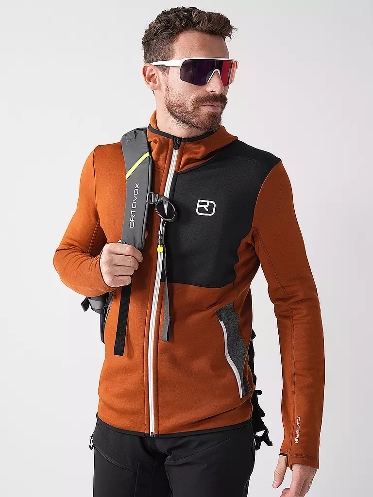 ORTOVOX | Herren Fleecejacke Hoodie | Marrone