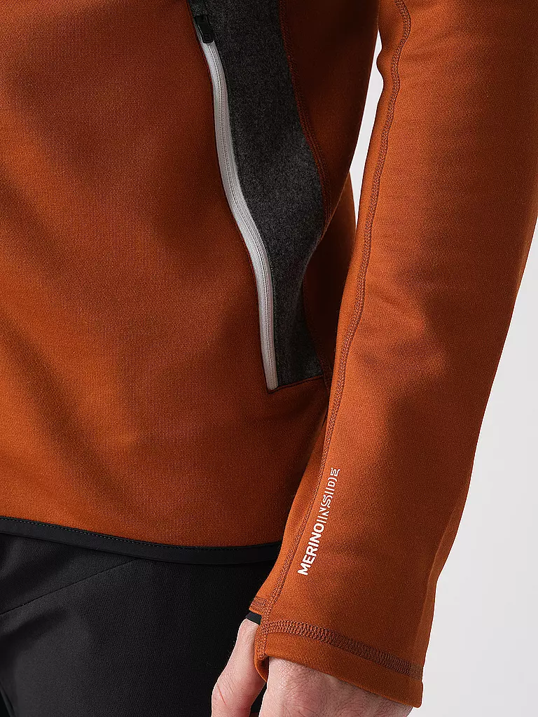 ORTOVOX | Herren Fleecejacke Hoodie | Marrone