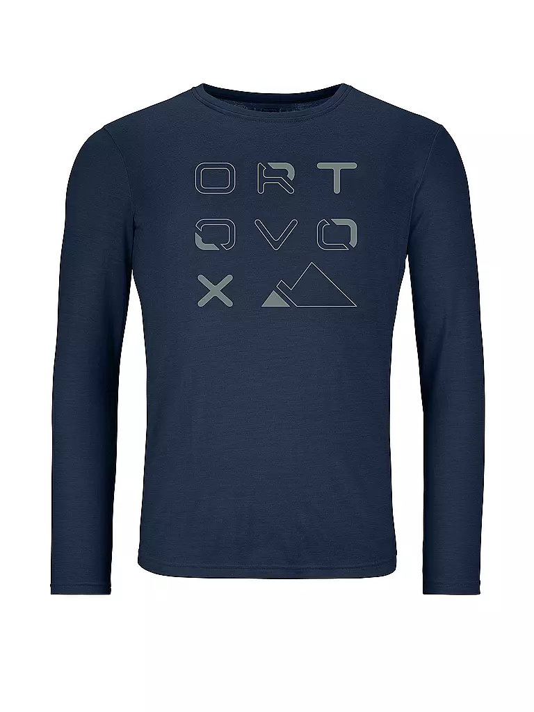 ORTOVOX | Herren Funktionsshirt 185 Merino Brand Outline | Blu scuro