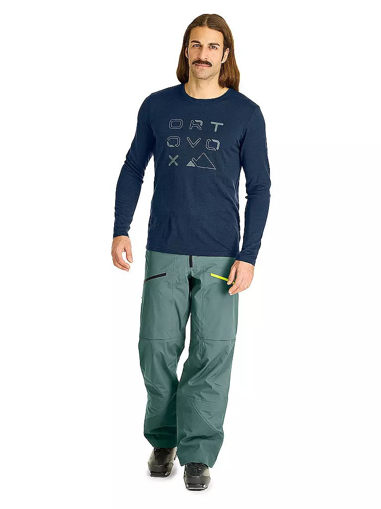 ORTOVOX | Herren Funktionsshirt 185 Merino Brand Outline | Blu scuro