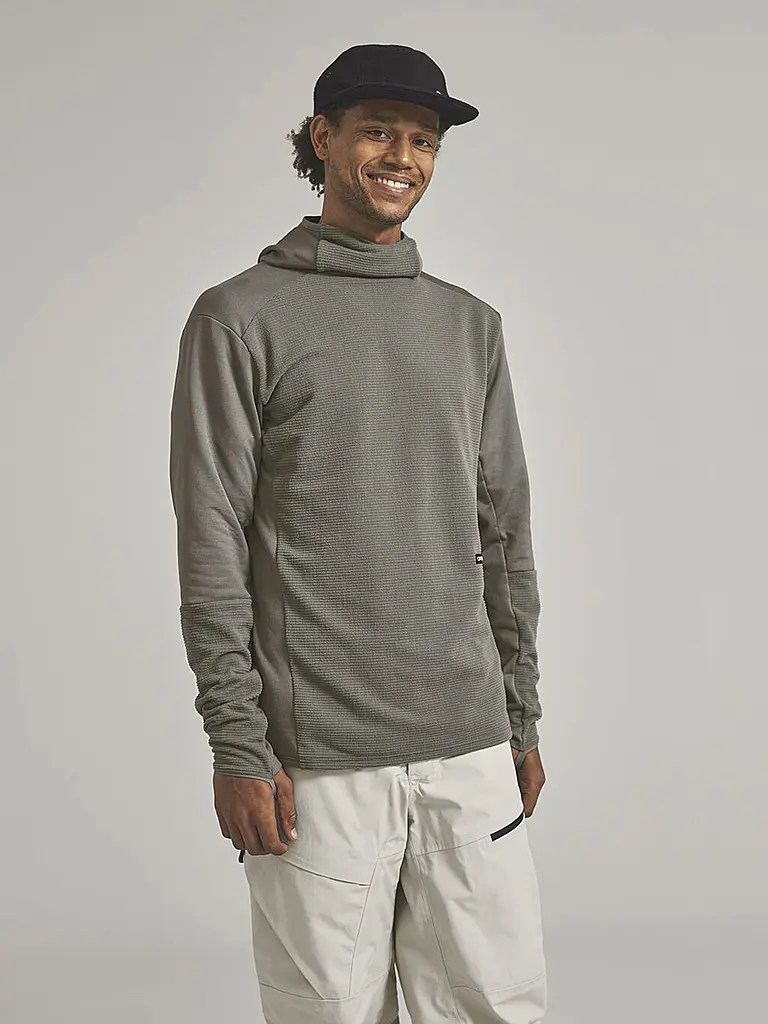 ORTOVOX | Maglia funzionale da uomo con cappuccio in pile a coste | Marrone chiaro