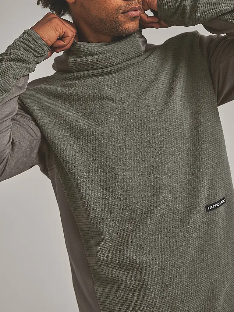 ORTOVOX | Maglia funzionale da uomo con cappuccio in pile a coste | Marrone chiaro