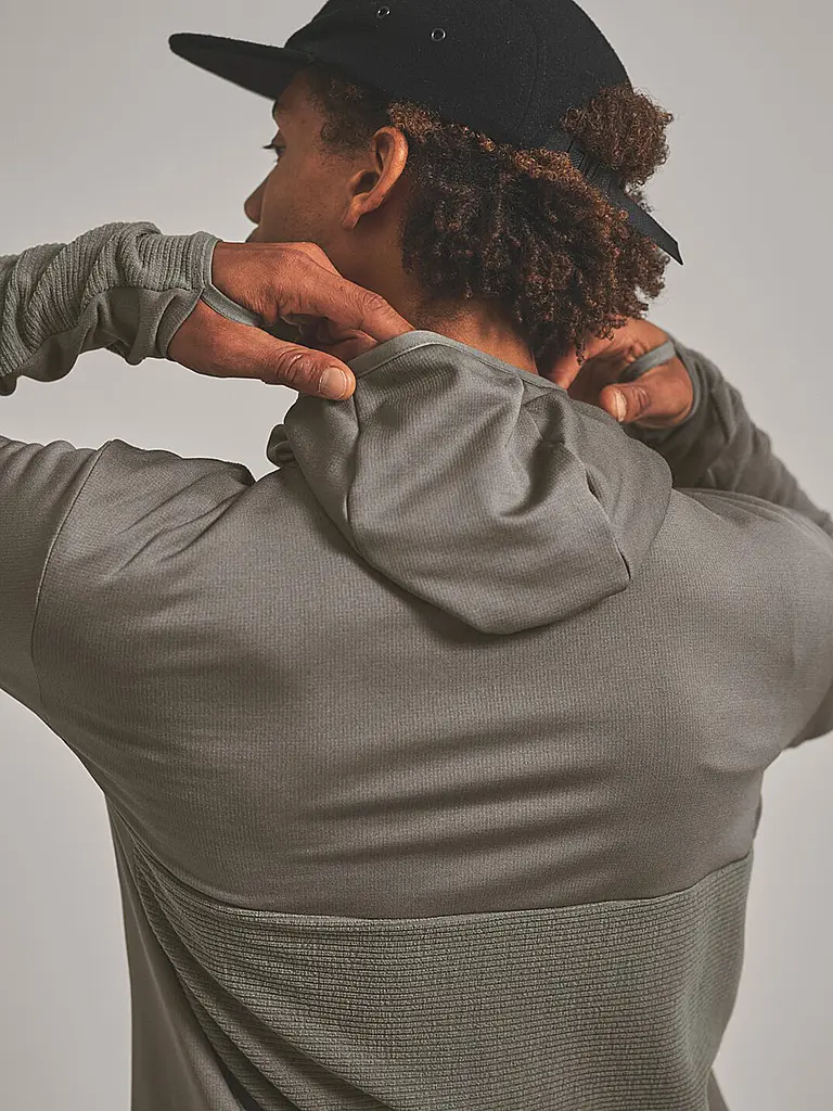 ORTOVOX | Maglia funzionale da uomo con cappuccio in pile a coste | Marrone chiaro