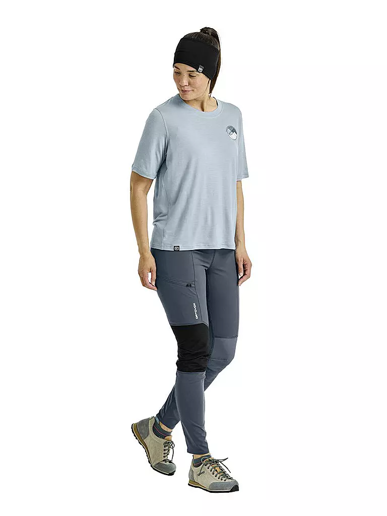 ORTOVOX | Maglietta da donna da turismo Round Landscape 140 Cool | Blu chiaro