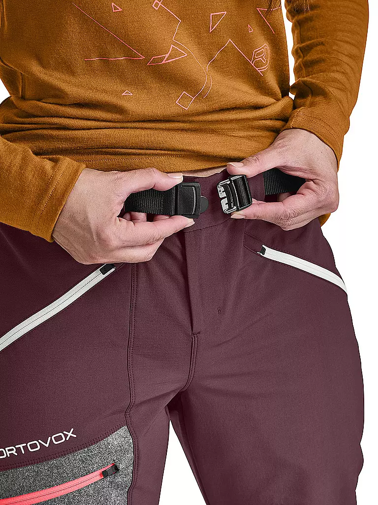 ORTOVOX | Pantaloni da sci alpinismo Cevedale da donna | Rosso scuro