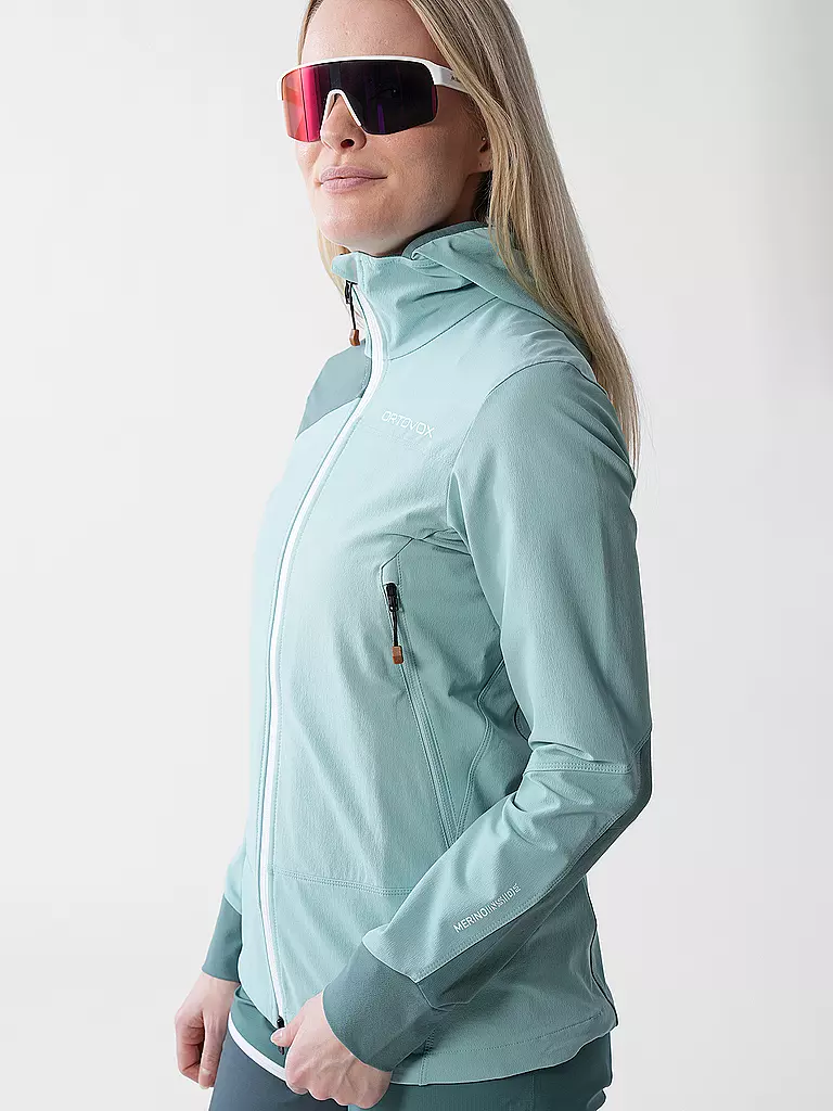 ORTOVOX | Softshell Pala Hoodie da donna | Menta
