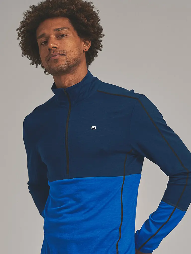 ORTOVOX | Zipshirt intimo da uomo 185 ROCK'N'WOOL | Blu