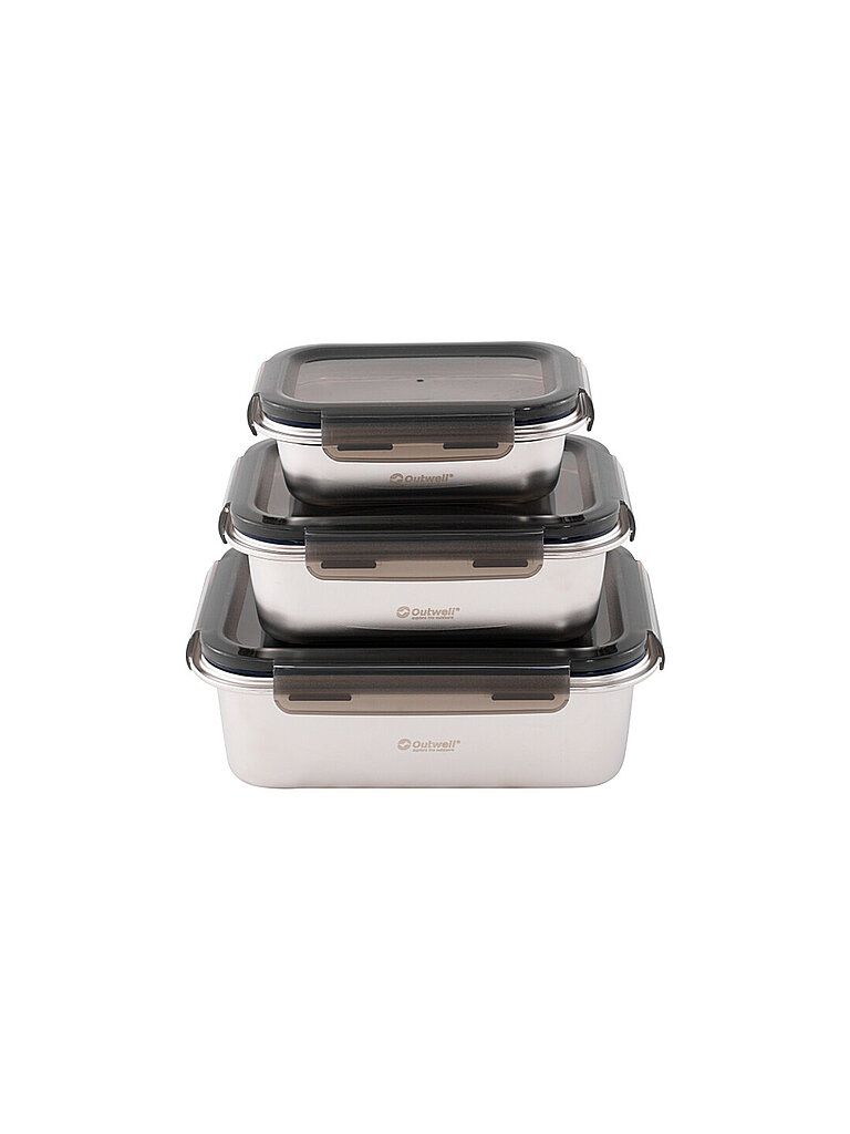 Set di contenitori da campeggio da 3 pezzi argento