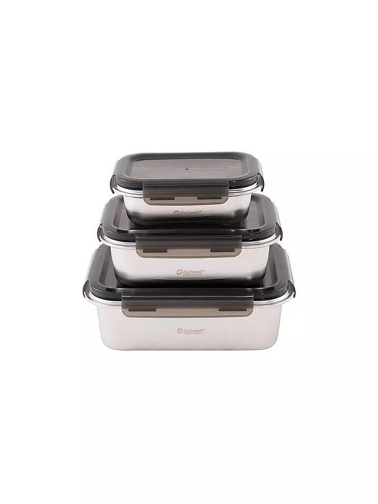 OUTWELL | Set di contenitori da campeggio da 3 pezzi | Argento