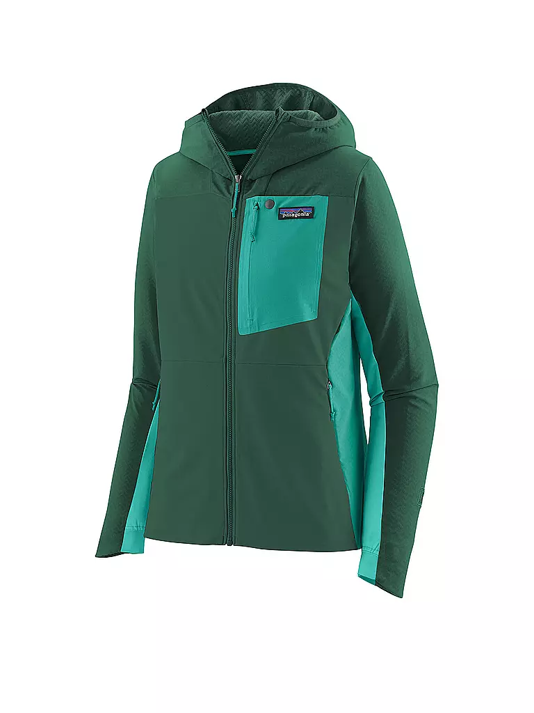 PATAGONIA | Damen Softshelljacke R1® CrossStrata | Verde scuro