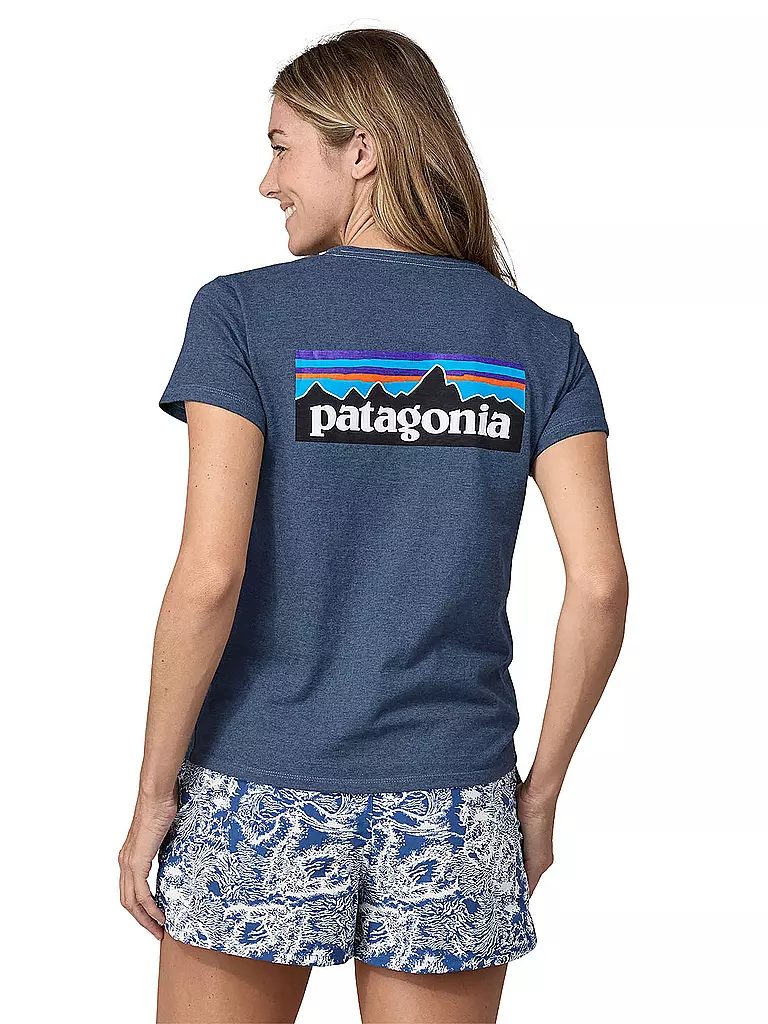 PATAGONIA | Damen T-Shirt P-6 Logo Responsibili | Blu