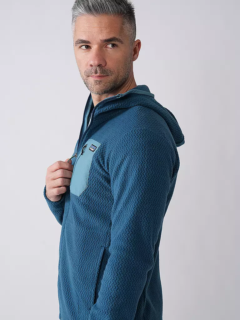 PATAGONIA | Giacca in pile da uomo R1® Air con cappuccio e zip integrale | Petrolio
