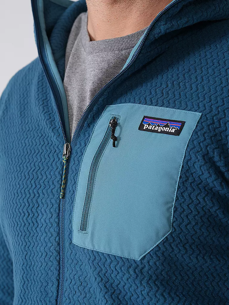 PATAGONIA | Giacca in pile da uomo R1® Air con cappuccio e zip integrale | Petrolio