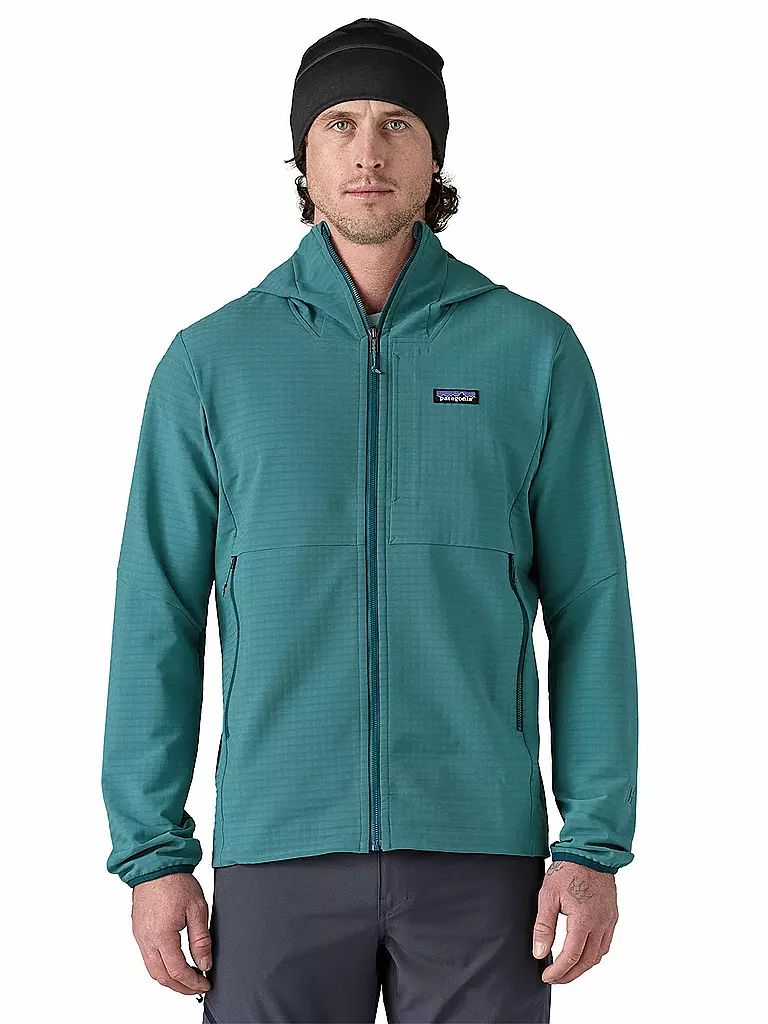 PATAGONIA | Giacca in pile da uomo R1® TechFace Hoodie | Petrolio