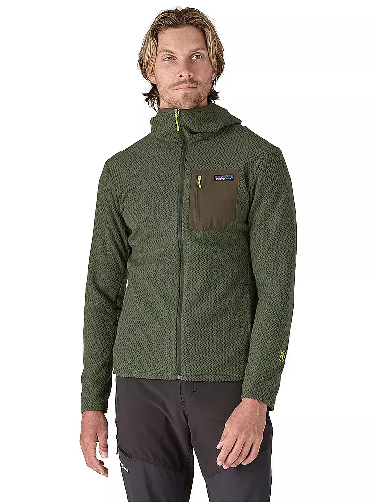 PATAGONIA | Herren Fleecejacke R1® Air Full-Zip Hoodie | Verde scuro