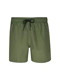 PAUL | Badeshort da uomo tinta unita | Verde scuro